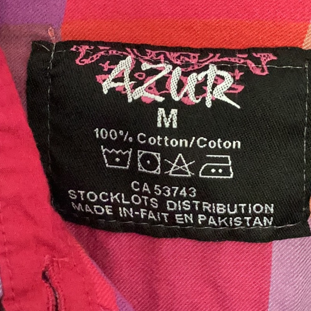 AZUR Women’s Red and Purple Plaid Shirt - Picture 4 of 6